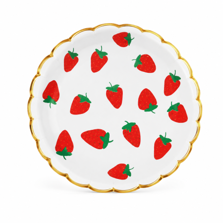 Strawberry Party - Set 10 farfurii carton "Strawberry" - 23 cm