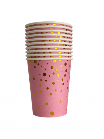 Baloane & Petreceri - Set 10 pahare carton "Dots" 8.5*7.5 cm