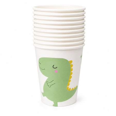 Pahare - Set 10 pahare din carton ,,Dino,, 250 ml