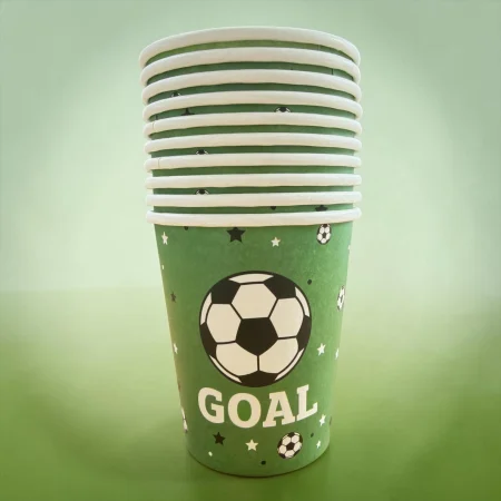 Accesorii masa - Set 10 pahare din carton ,,Goal,, 250 ml