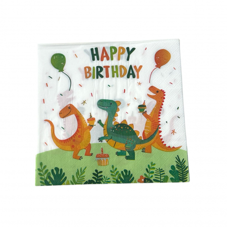 Baloane & Petreceri - Set 20 servetele din hartie "Dino" 33*33 cm