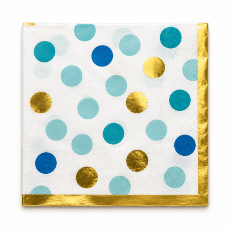 Servetele - Set 20 servetele din hartie ,,Light Blue Dots,, 33*33 cm
