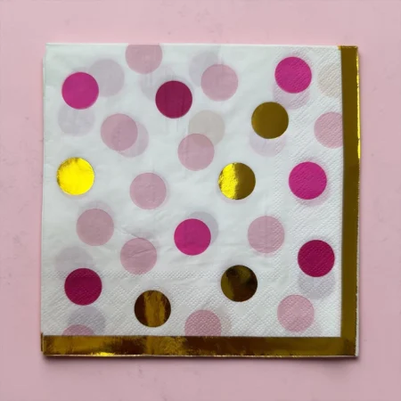 Accesorii masa - Set 20 servetele din hartie ,,Light Pink Dots,, 33*33 cm