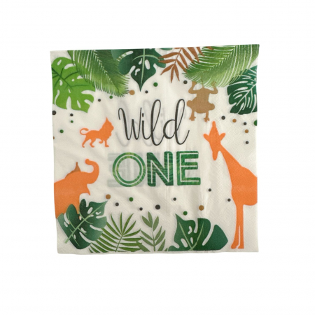 Baloane & Petreceri - Set 20 servetele din hartie "Wild One" 33*33 cm