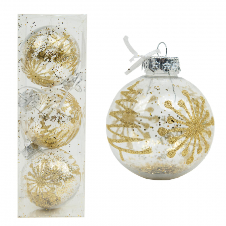 Globuri & Decoratiuni brad - Set 3 globuri brad 8 cm
