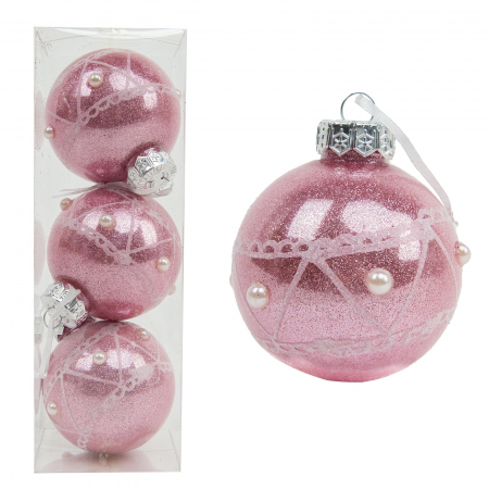 Globuri & Decoratiuni brad - Set 3 globuri brad 8 cm
