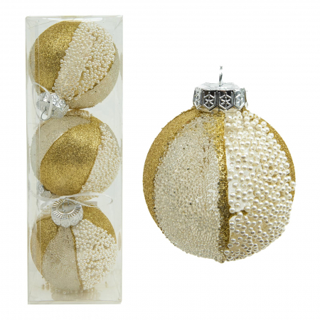 Globuri & Decoratiuni brad - Set 3 globuri brad 8 cm