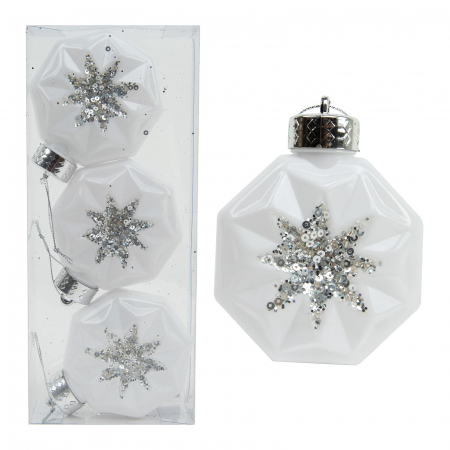 Globuri & Decoratiuni brad - Set 3 globuri brad 8 cm