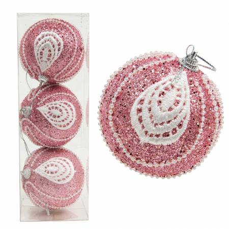 Globuri & Decoratiuni brad - Set 3 globuri brad 8 cm