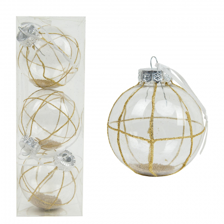 Globuri & Decoratiuni brad - Set 3 globuri brad 8 cm