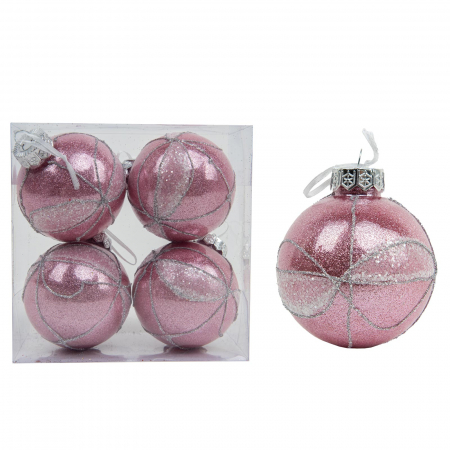 Globuri & Decoratiuni brad - Set 4 globuri brad 8 cm