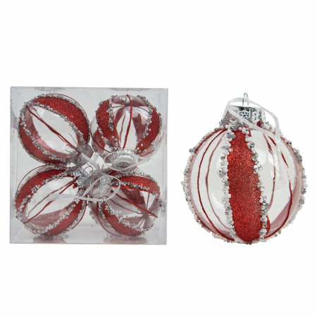 Globuri & Decoratiuni brad - Set 4 globuri brad 8 cm