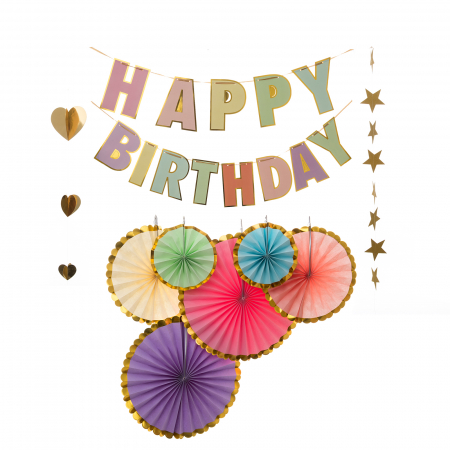 Bannere - Set accesorii petrecere "Happy Birthday"