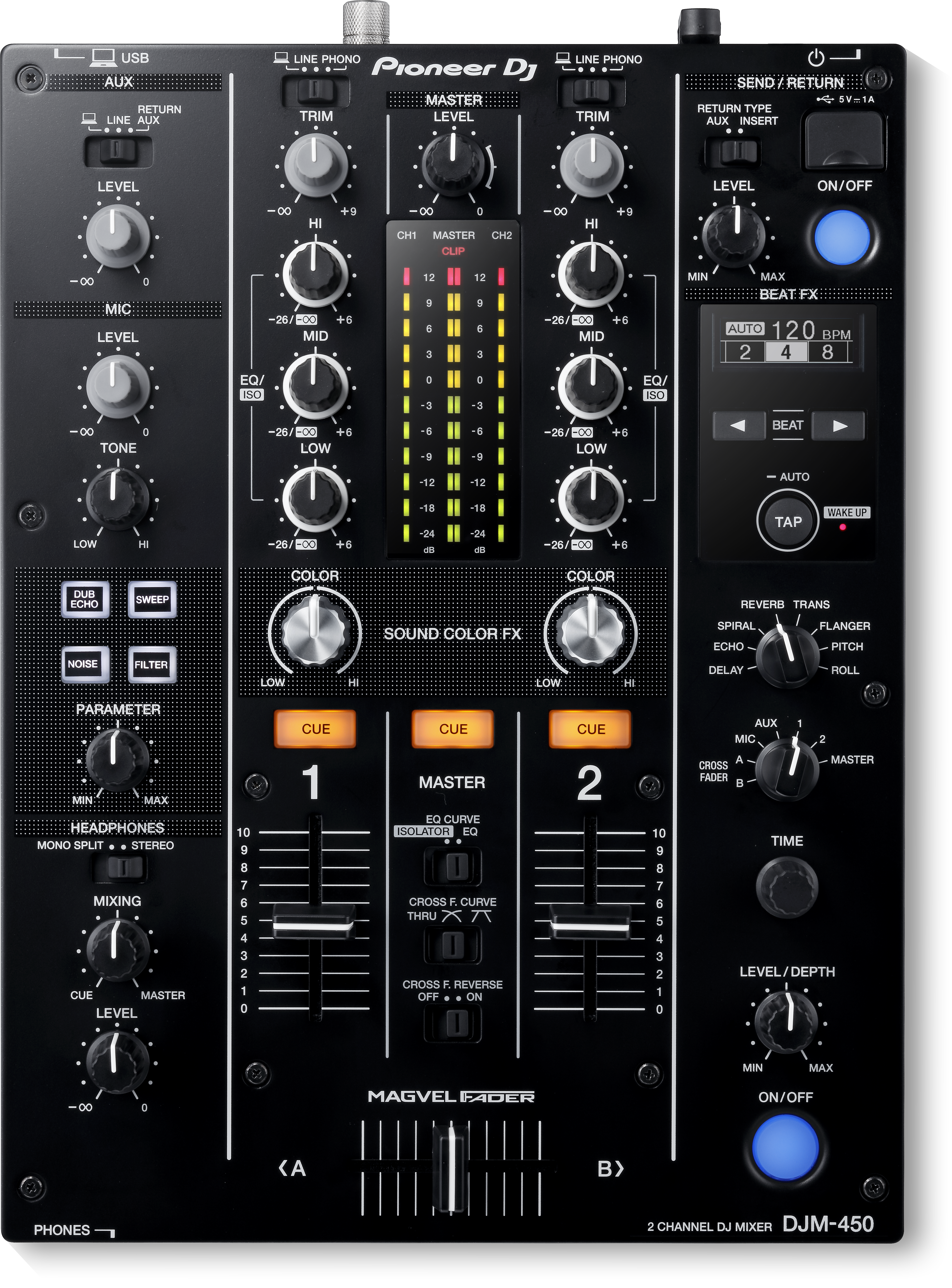 Mixere DJ - Mixer cu 2 canale pentru DJ cu Beat FX Pioneer DJ DJM-450