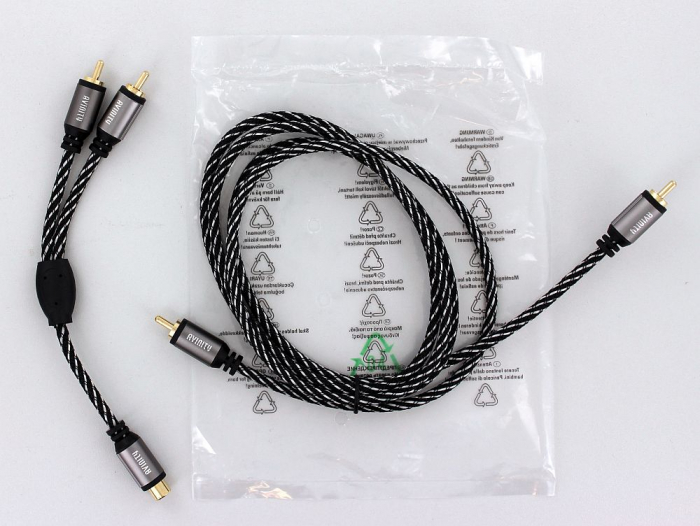 Cablu subwoofer Avinity RCA - RCA, adaptor Y 1-2 RCA inclus, conectori auriti [2]