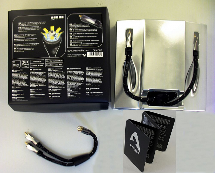 Cablu subwoofer Avinity RCA - RCA, adaptor Y RCA, conectori auriti [2]