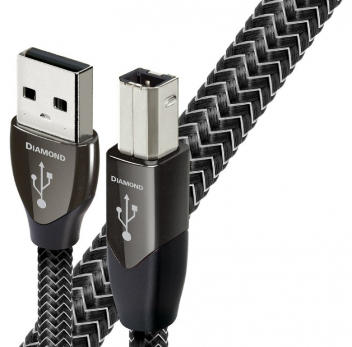 Cablu USB A-B AudioQuest Diamond, DBS Black, Solid 100% Silver [1]