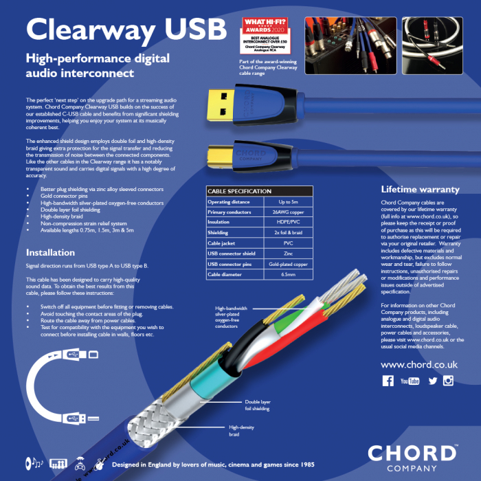 Cablu USB Chord Clearway USB digital [4]