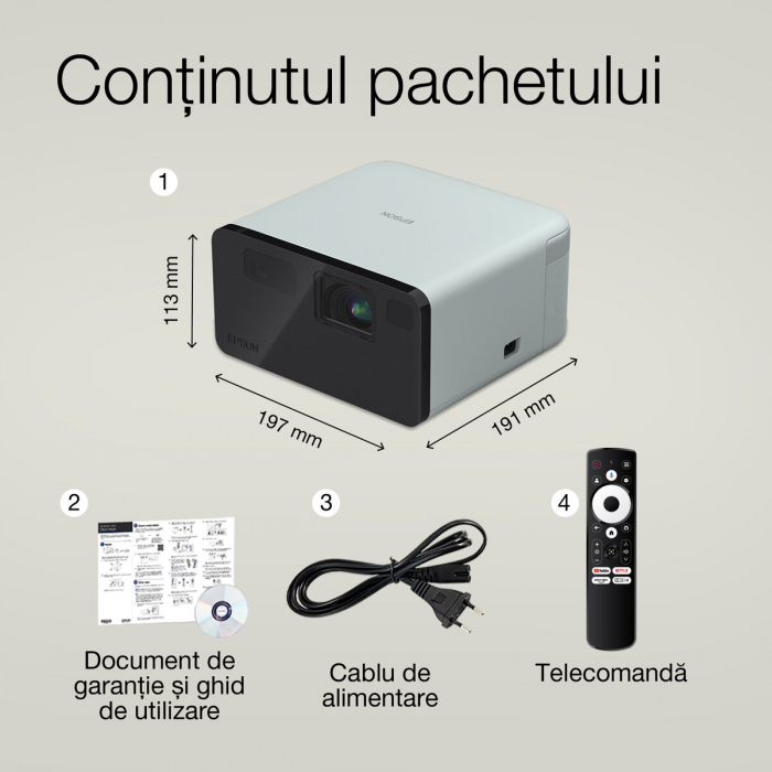 Mini proiector laser inteligent Epson EF-21G, FHD 1920x1080, 1000 lumeni, contrast 5.000.000 : 1 [6]