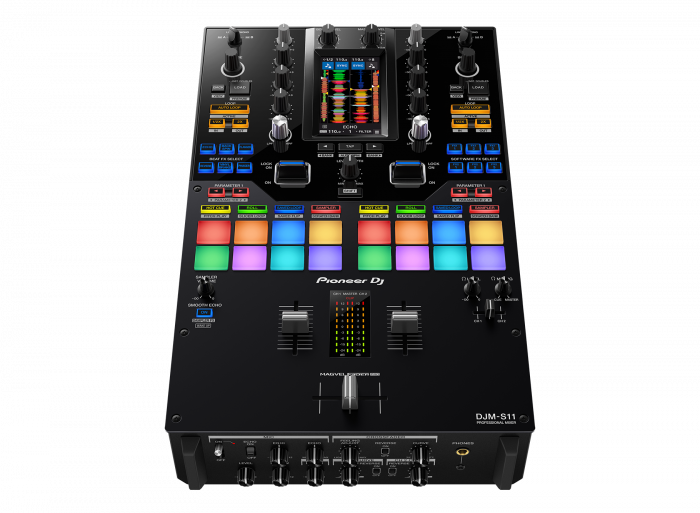 Mixer stil scratching cu 2 canale pentru DJ, Pioneer DJ DJM-S11, cu ecran tactil pentru Serato DJ Pro/rekordbox, negru [2]