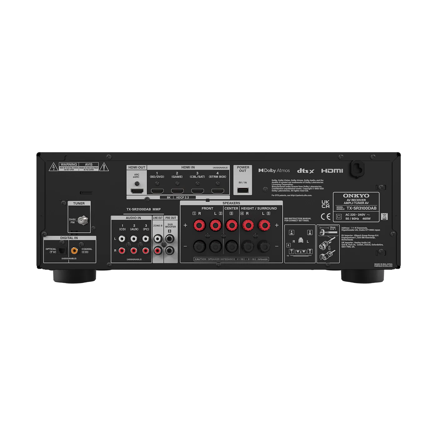 Receiver Onkyo TX-SR3100, 5.2 Channel, Dolby Atmos, DTS X, Bluetooth [3]
