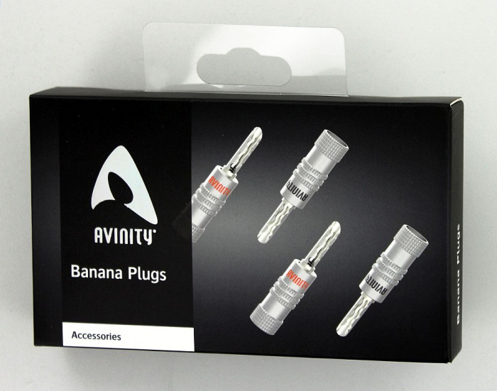 Set 4 conectori cablu boxe Avinity tip banana, argintati [4]