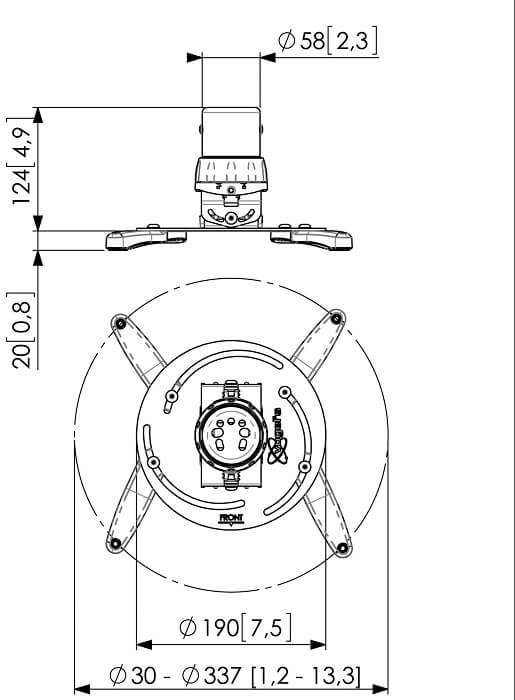 Suport tavan videoproiector Vogel's PPC1500, max. 20 kg [2]
