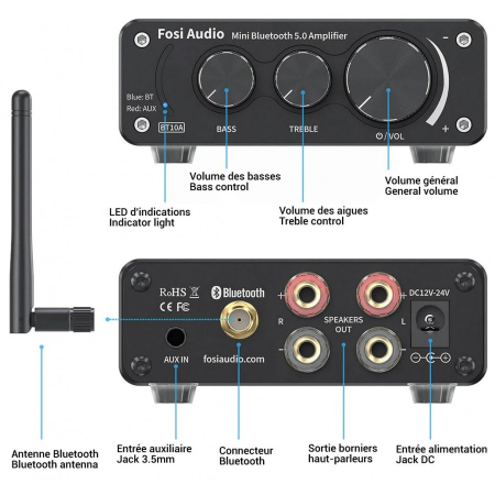 Amplificator stereo în clasa D, cu Bluetooth și 50 W pe canal [1]