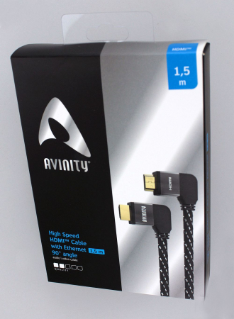 Cablu HDMI Avinity HDMI tata - HDMI tata, unghi 90 grade, conectori auriti, Ethernet [2]