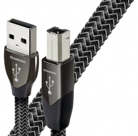 Accesorii audio - Cablu USB A-B AudioQuest Diamond, DBS Black, Solid 100% Silver