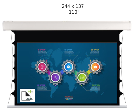 Home audio - Ecran de proiectie motorizat peretetavan Screenline MOT TENSIONED Home Vision, 244x137(110),16 9, alb