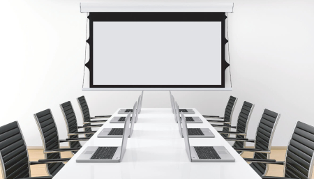 Ecran de proiectie motorizat peretetavan Screenline WAVE TENSIONED HomeVision,305x172(138),16 9, negru [1]