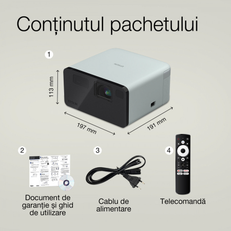 Mini proiector laser inteligent Epson EF-21G, FHD 1920x1080, 1000 lumeni, contrast 5.000.000 : 1 [5]