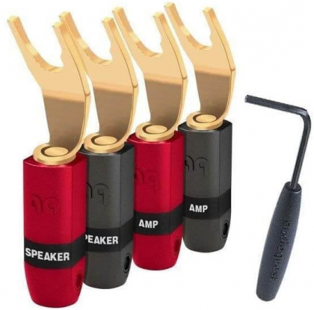 Accesorii audio - Mufa spada Audioquest SureGrip 300, Gold plated, pana la 6mm grosime (Set 4 buc)