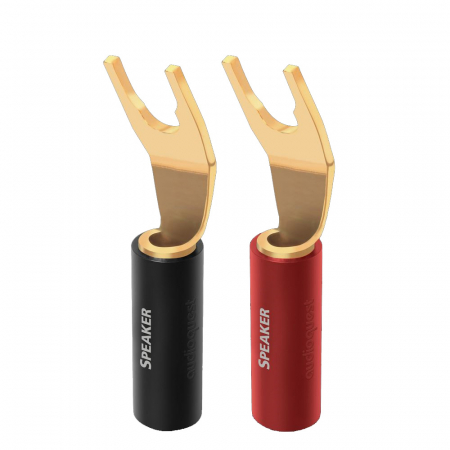 Accesorii audio - Mufe spada Audioquest SureGrip 100, gold plated, set 2buc (rosu+negru)