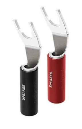 Accesorii audio - Mufe spada Audioquest SureGrip 100, silver plated, set 2buc (rosu+negru)