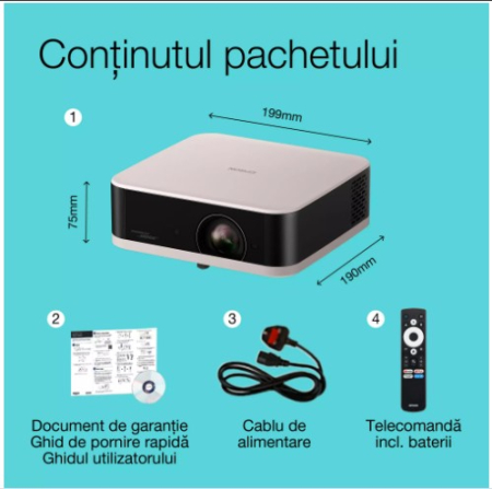 Videoproiector inteligent portabil Epson Lifestudio EF-61R, 700 lumeni, 5.000.0001, Sound by Bose, GoogleTV, roz cuart [2]