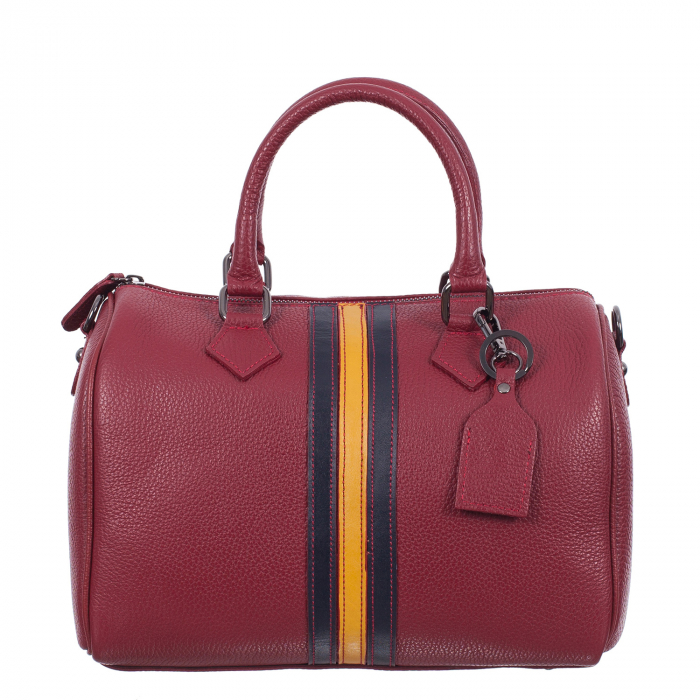 Geantă din piele naturală roșie 8029 [2]