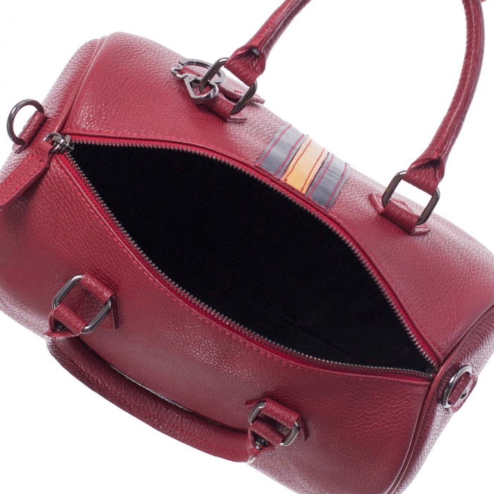 Geantă din piele naturală roșie 8029 [4]