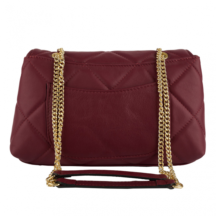 Geantă Amya, piele naturala bordo, bareta metalica, 8163 [3]