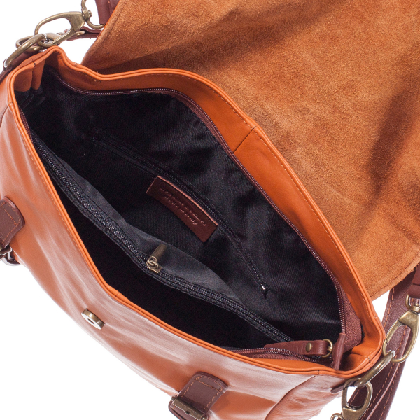 Geantă din piele caramel cu accesorii caramel 8004 [4]