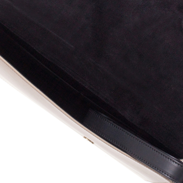 Geantă business bicompartimentata negru și crem din piele naturală 8016 [4]