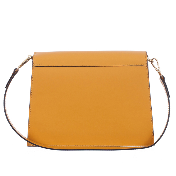 Geantă din piele portocaliu cu baretă scurtă 8017 [3]