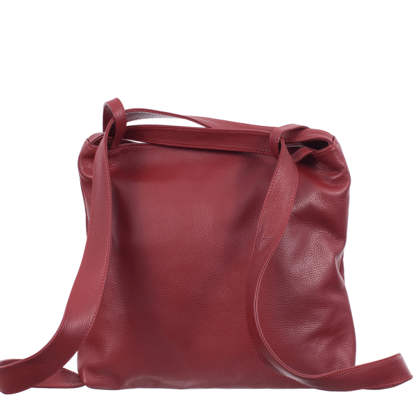 Geantă tip rucsac grena din piele naturală moale 8027 [3]