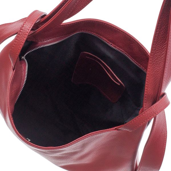 Geantă tip rucsac grena din piele naturală moale 8027 [4]