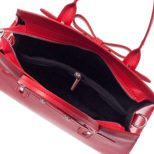 Geantă din piele naturală roșie 8030 [4]