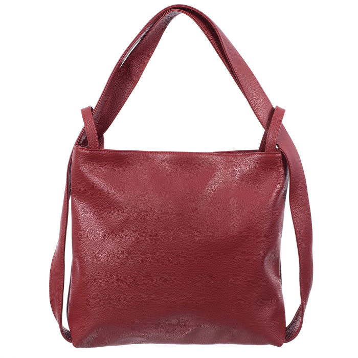 Geantă tip rucsac grena din piele naturală moale 8027 [2]