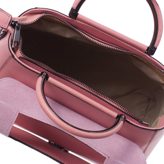 Geantă roz din piele naturală 8035 [4]