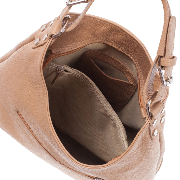 Geantă din piele naturală nude 8022 [4]