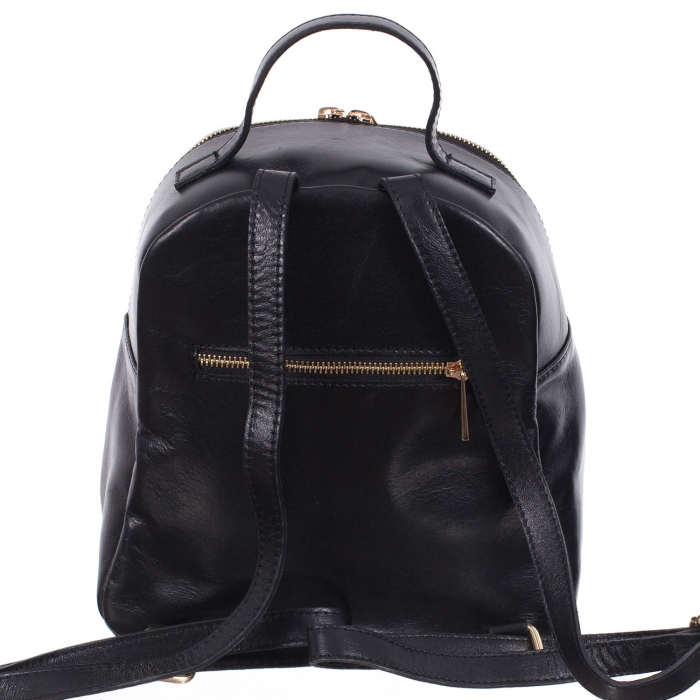 Rucsac negru din piele cu aspect matlasat 8020 [3]